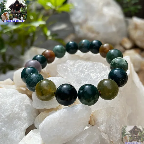 Vòng tay phong thủy đá canxedon 12ly