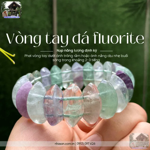 Vòng tay đá fluorite 22ly bí quyết bảo vệ năng lượng và khơi dậy trí tuệ