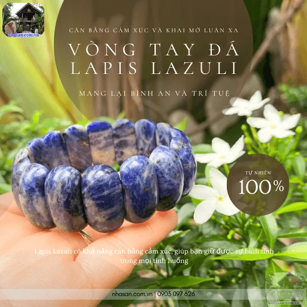Vòng tay đá lapis lazuli 25ly tuyệt tác phong thủy cho tâm an, trí sáng
