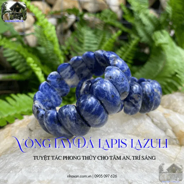 Vòng tay đá lapis lazuli 25ly tuyệt tác phong thủy cho tâm an, trí sáng