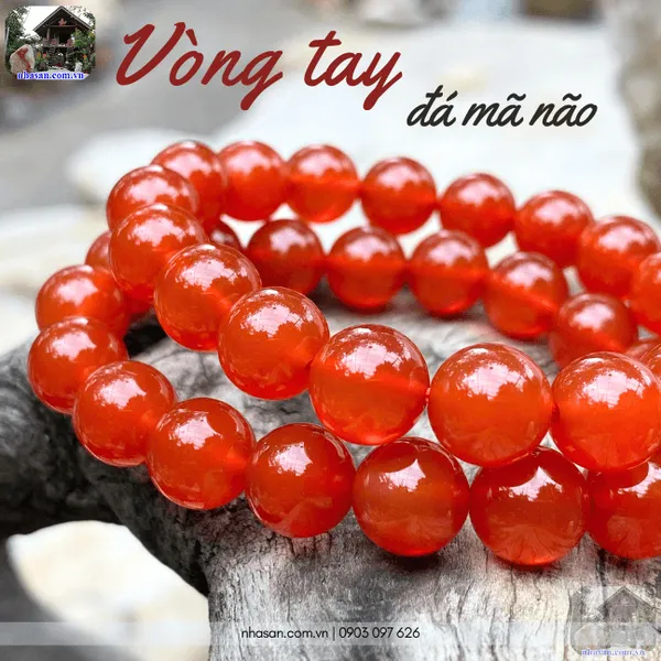 Vòng tay đá mã não đỏ 10ly