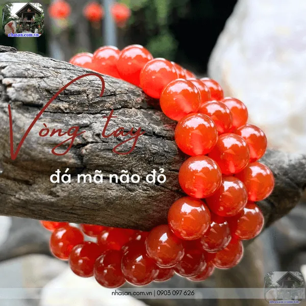 Vòng tay đá mã não đỏ 10ly