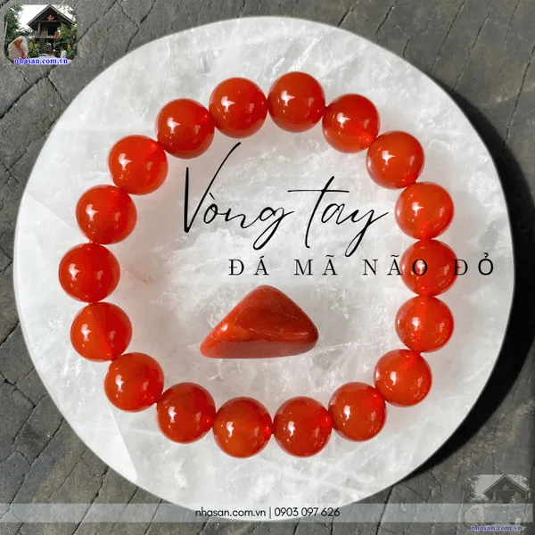 Vòng tay đá mã não đỏ 10ly