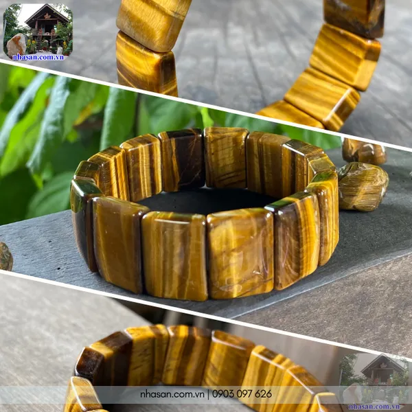 Vòng tay đá mắt hổ bản vuông 20ly (mm) - Biểu tượng của sự tự tin, quyết đoán và thành công