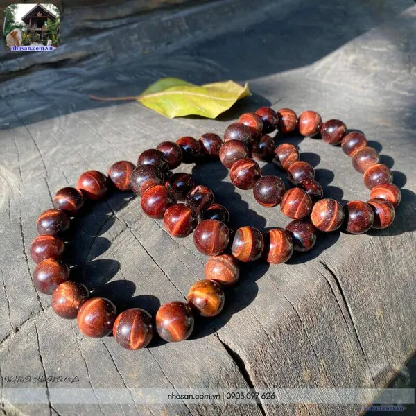 Vòng tay đá mắt hổ đỏ 13 ly