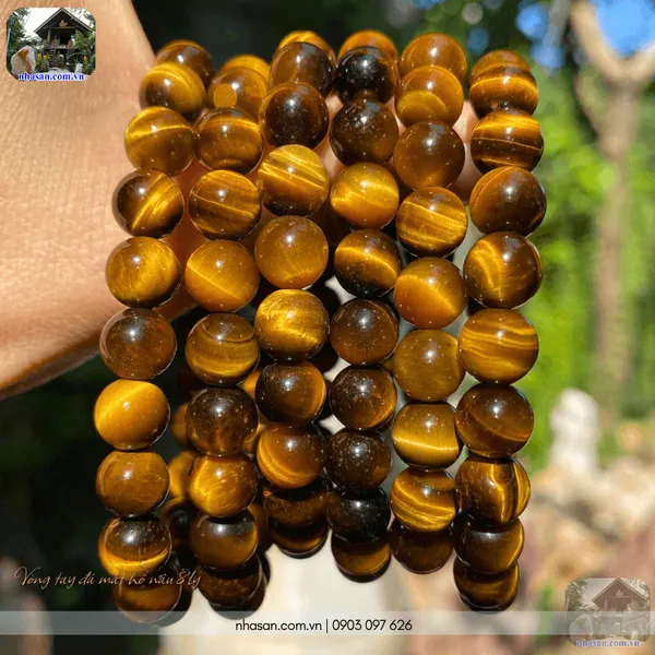 Vòng tay đá mắt hổ nâu 8ly - Chiêu tài, hộ thân, tăng tự tin