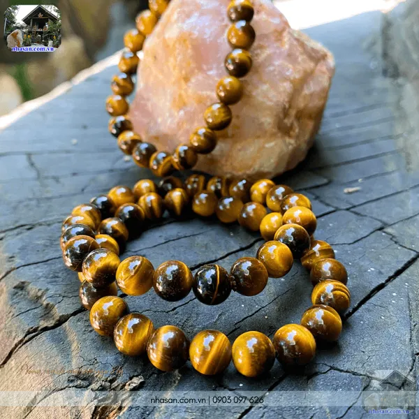 Vòng tay đá mắt hổ nâu 8ly - Chiêu tài, hộ thân, tăng tự tin