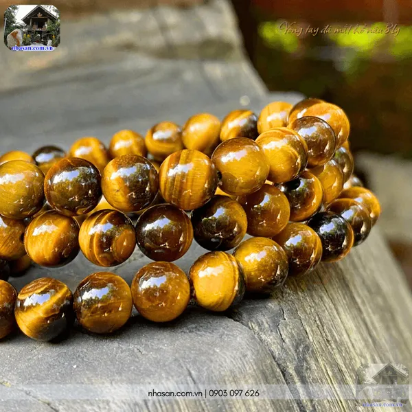 Vòng tay đá mắt hổ nâu 8ly - Chiêu tài, hộ thân, tăng tự tin