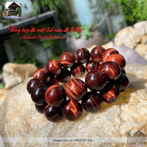 Vòng tay đá Mắt Hổ Nâu Đỏ 16 Ly