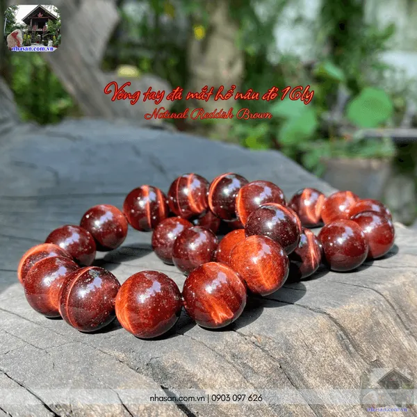 Vòng tay đá Mắt Hổ Nâu Đỏ 16 Ly