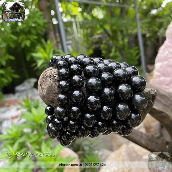 Vòng tay đá núi lửa obsidian 16ly