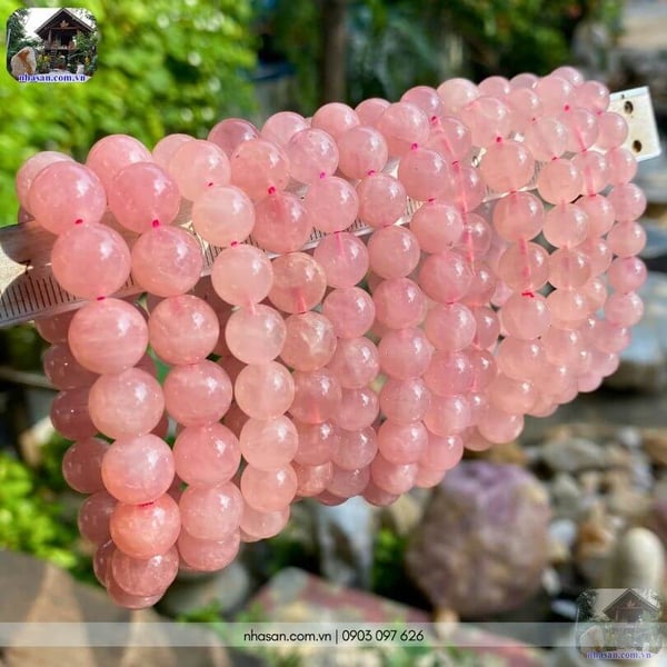 Vòng tay đá thạch anh hồng