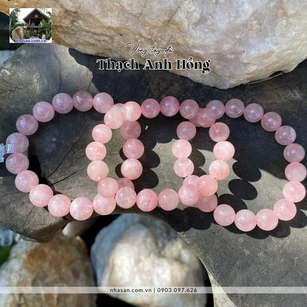 Vòng tay thạch anh hồng nuôi dưỡng xúc cảm từ bên trong