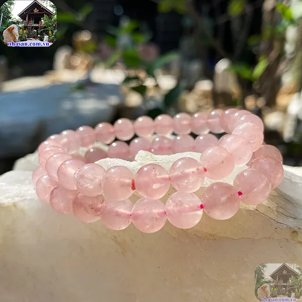Vòng Tay Đá Thạch Anh Hồng 8 ly