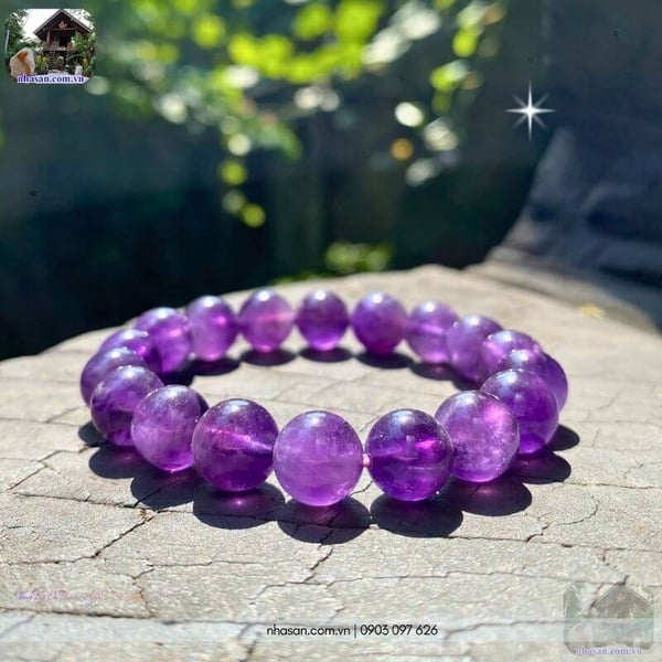 Vòng tay đá thạch anh tím 10 ly