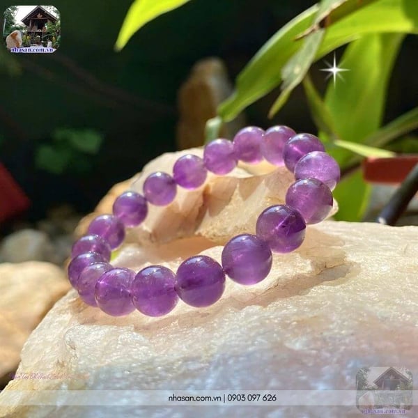 Vòng tay đá thạch anh tím 10 ly