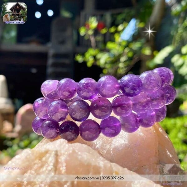 Vòng tay đá thạch anh tím 10 ly