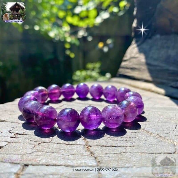 Vòng tay đá thạch anh tím 12 ly