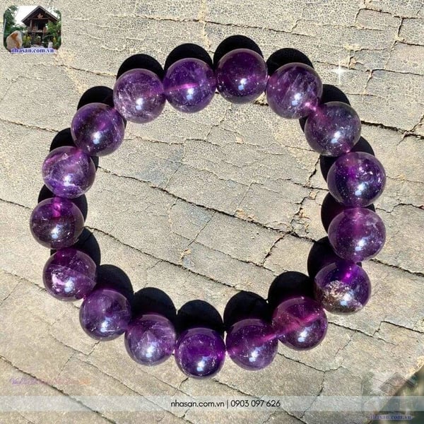 Vòng tay đá thạch anh tím 12 ly