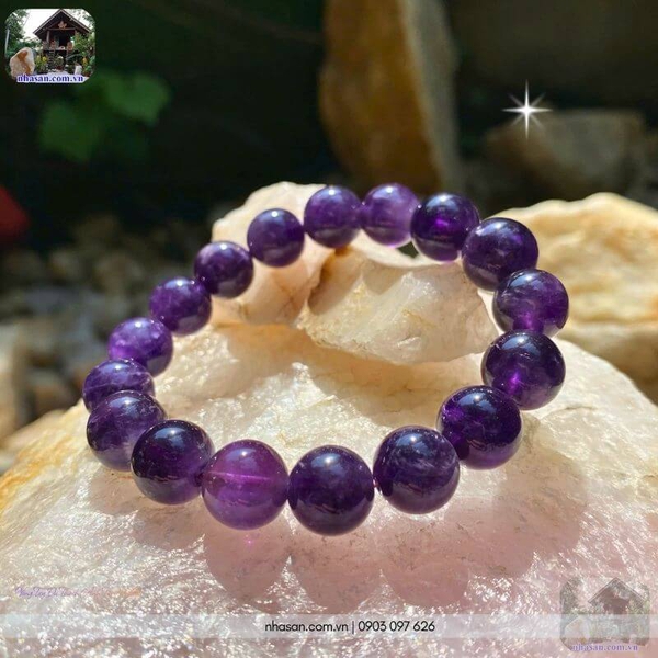Vòng tay đá thạch anh tím 12 ly