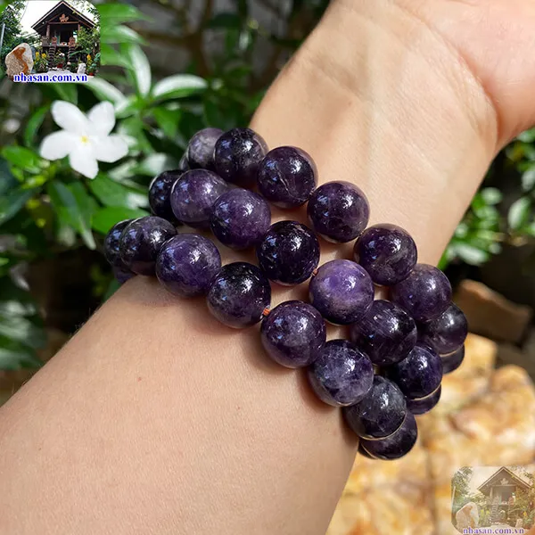 Vòng Tay Đá Thạch Anh Tím 12 Ly