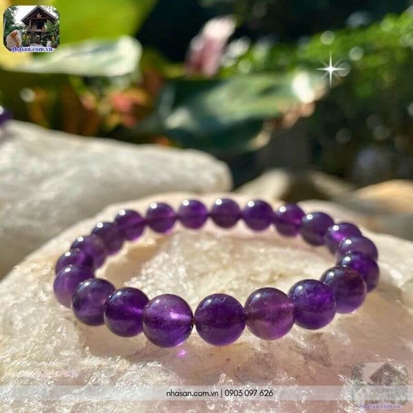 Vòng tay đá thạch anh tím 8ly