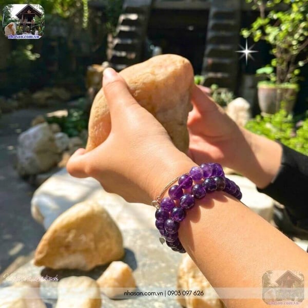 Vòng tay đá thạch anh tím 8ly