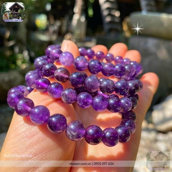 Vòng tay đá thạch anh tím 8ly