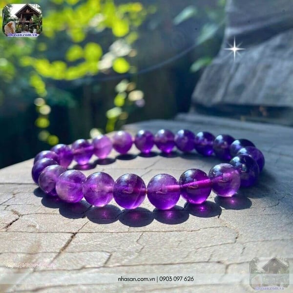 Vòng tay đá thạch anh tím 8ly