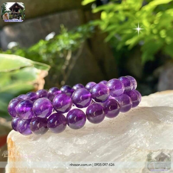 Vòng tay đá thạch anh tím 8ly