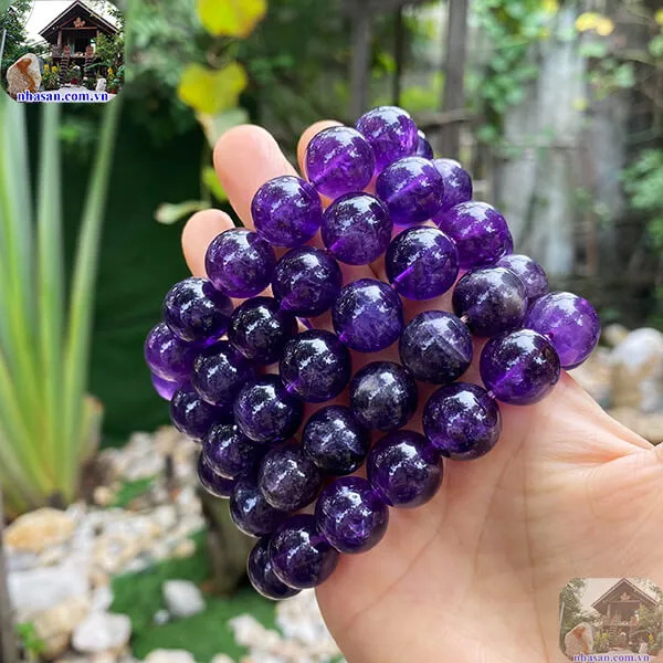 Vòng Tay Thạch Anh Tím 14 Ly