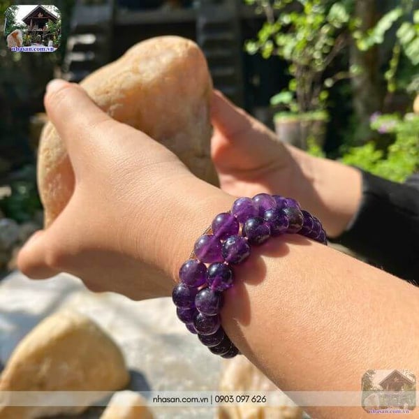 Vòng tay đá thạch anh tím tự nhiên phong thủy