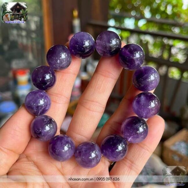Vòng tay đá thạch anh tím tự nhiên phong thủy