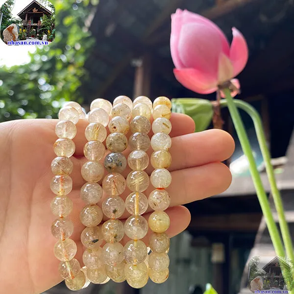 Vòng tay Thạch Anh Tóc Vàng 9mm - Sức khỏe, hạnh phúc và may mắn