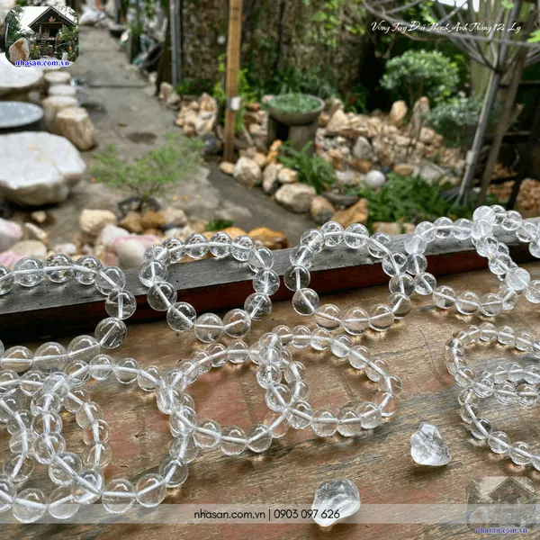 Vòng Tay Đá Thạch Anh Trắng 12 Ly