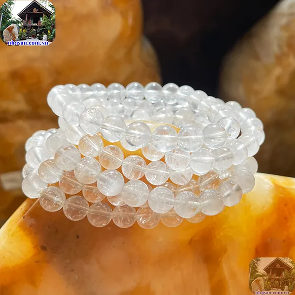 Vòng tay thạch anh trắng 8ly 