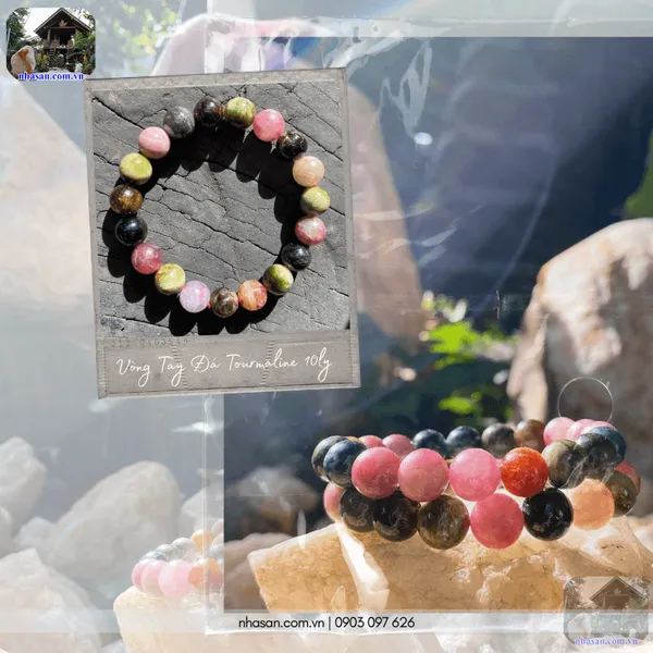 Vòng tay đá tourmaline 10ly