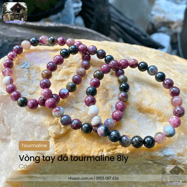 Vòng tay đá tourmaline 8ly