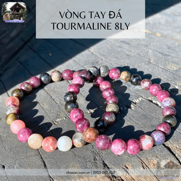 Vòng tay đá tourmaline 8ly