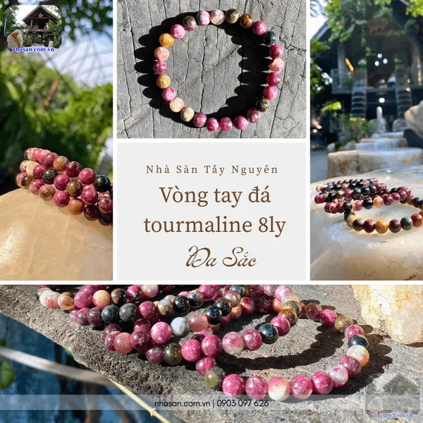 Vòng tay đá tourmaline 8ly
