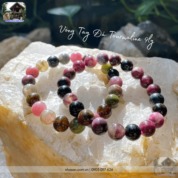 Vòng tay đá tourmaline 9ly