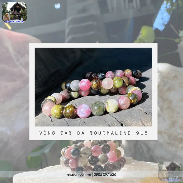 Vòng tay đá tourmaline 9ly