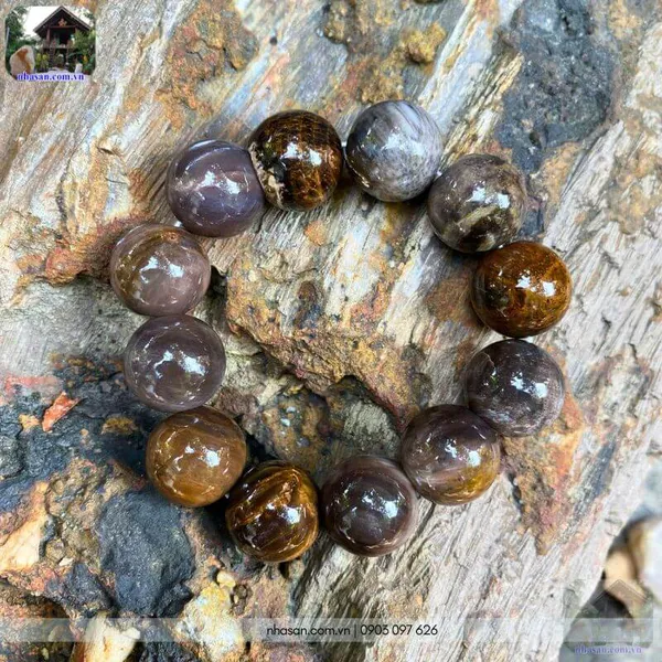 Vòng tay gỗ hoá thạch 18ly