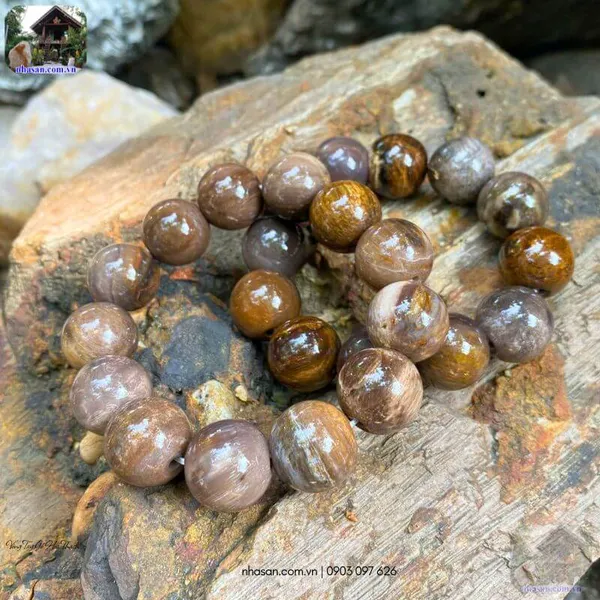 Vòng tay gỗ hoá thạch 18ly