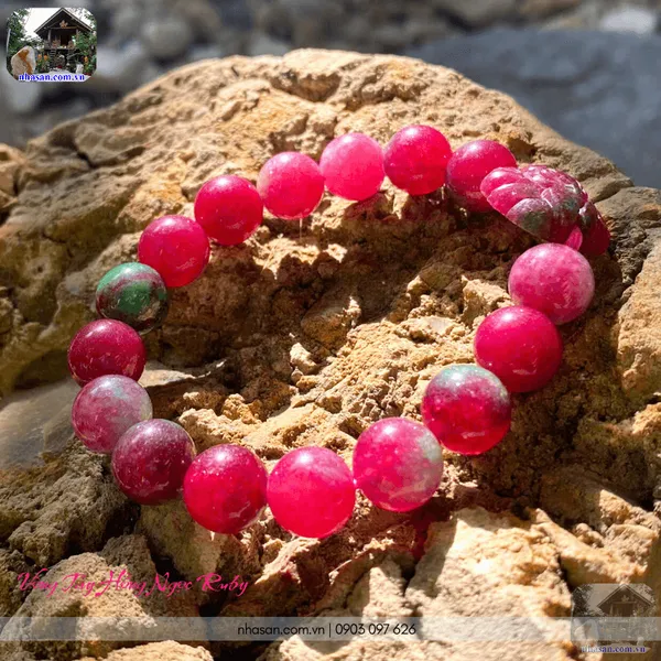 Vòng tay hồng ngọc Ruby 10ly mix hồ ly - Khai vận tình duyên và chiêu tài lộc