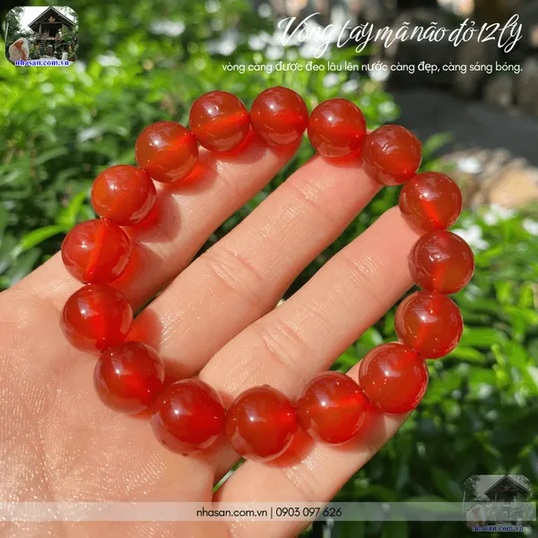 Vòng tay mã não đỏ 12ly năng lượng tích cực cho cuộc sống