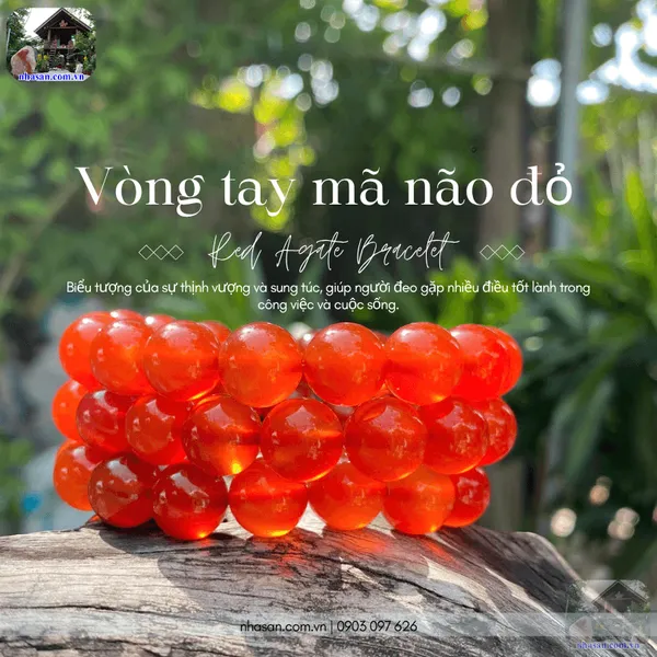 Vòng tay mã não đỏ 12ly năng lượng tích cực cho cuộc sống