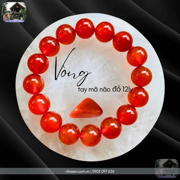 Vòng tay mã não đỏ 12ly năng lượng tích cực cho cuộc sống