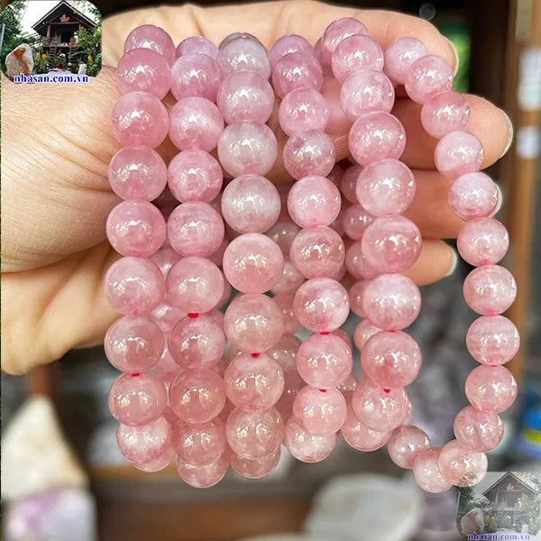 Vòng tay đá thạch anh hồng