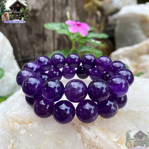 Vòng Tay Thạch Anh Tím 14 Ly